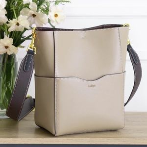 Aalyna Beige and Brown Crossbody Bag